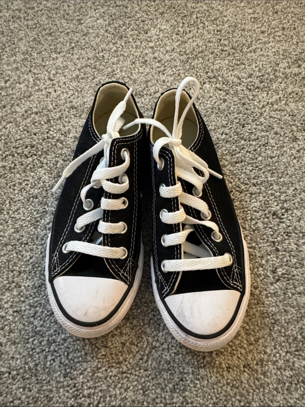 Converse Kids Black Low-Top Sneakers with White Accents